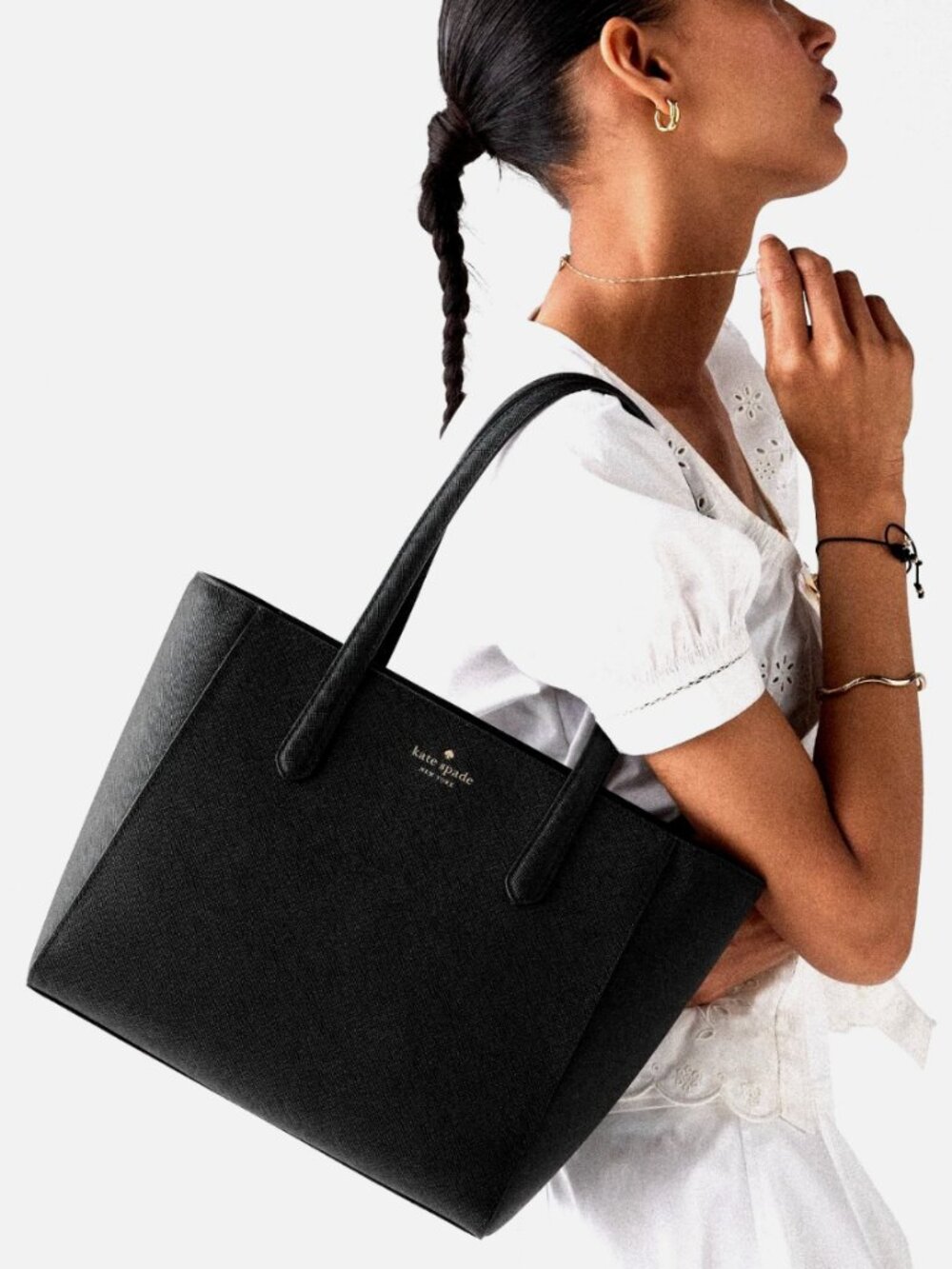 New Kate Spade Gwen Tote Bag Saffiano Black